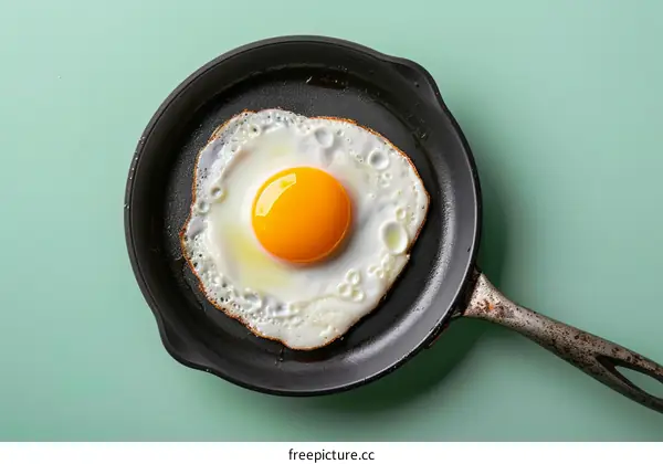 Fried egg in a frying pan