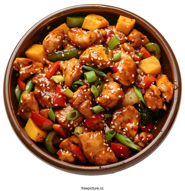 [Transparent Background PNG]diced chicken with vegetables