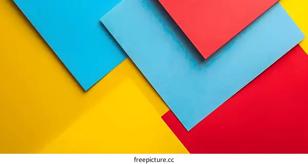 Abstract Geometric Shapes With Blue Red And Yellow Colors