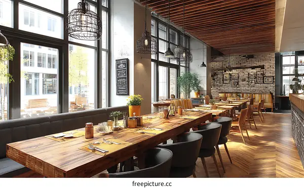 Rustic Industrial Restaurant Interior Design