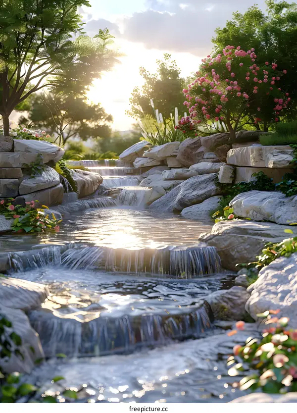 Natural Landscape: Picturesque Mountains and Clear Waters