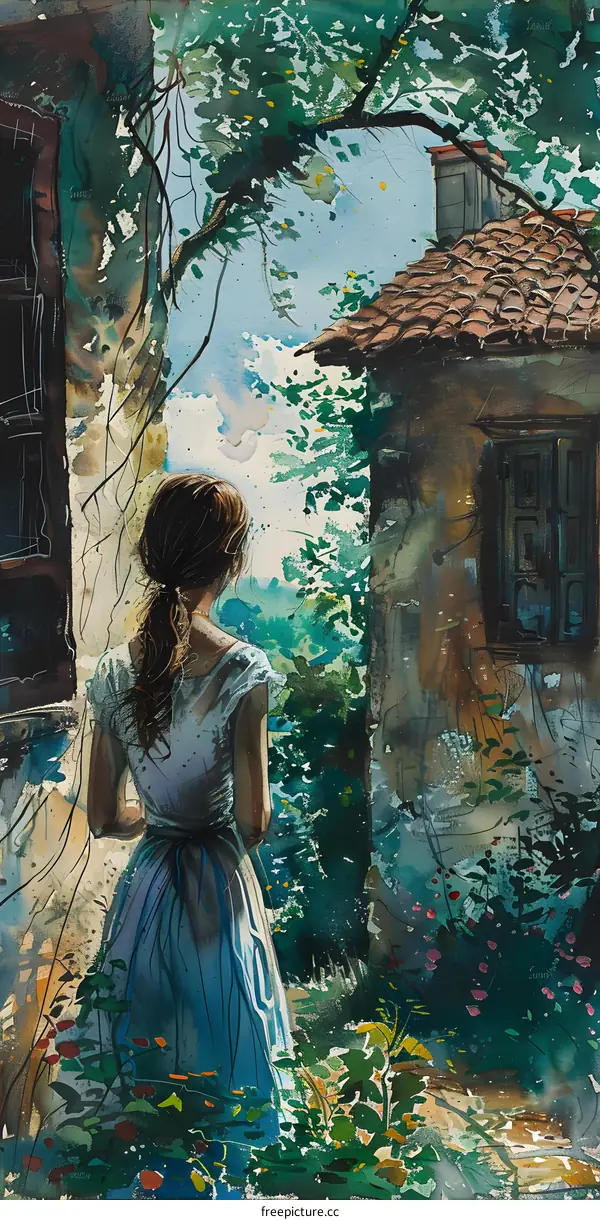 girl looking out the window