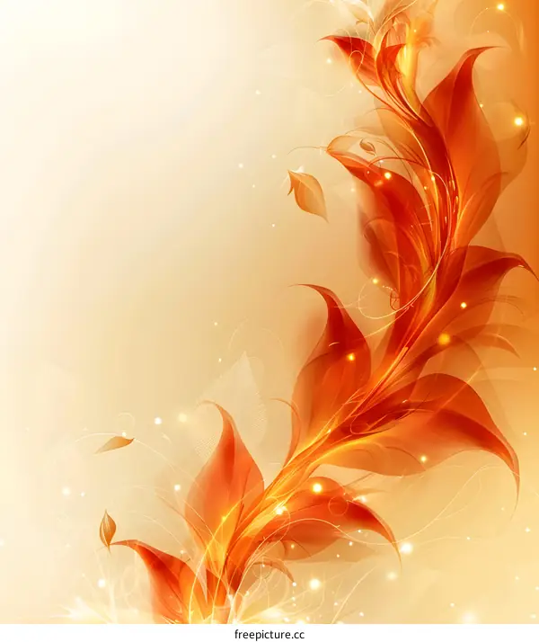 Orange abstract floral background