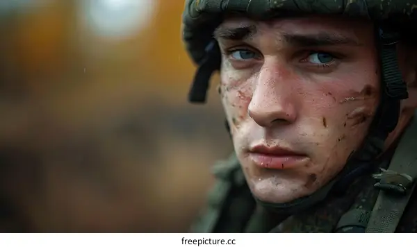 Portrait of a young soldier