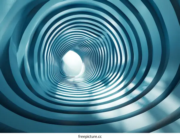 Abstract Circular Tunnel in Blue and White