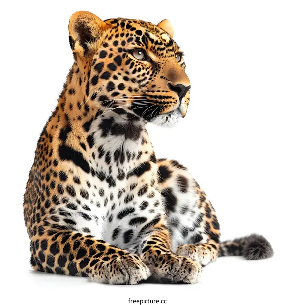 Leopard on white background
