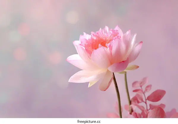 Delicate Pink Lotus Blossom in Soft Focus