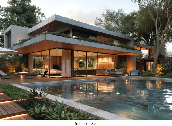 Modern house with pool and terrace