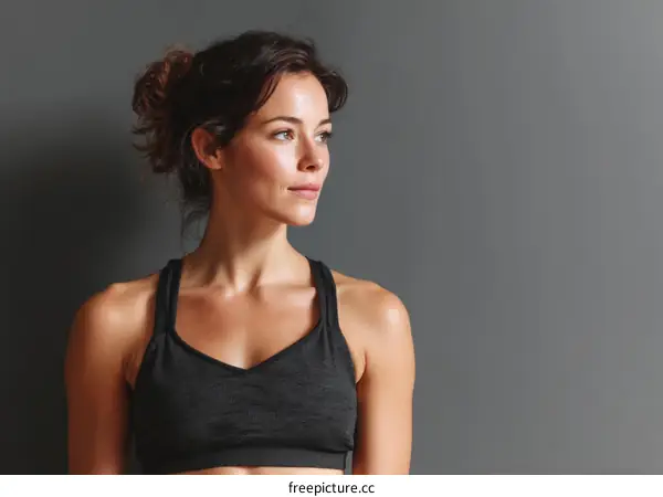 Woman in Sports Bra Studio Portrait