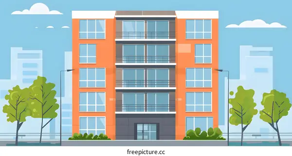 Orange Building In The City