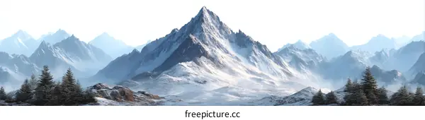 Majestic Snow-Capped Mountain Range Panorama