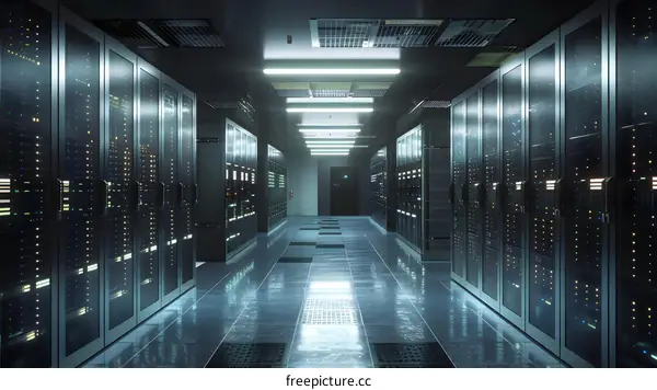 Modern Data Center with Server Racks