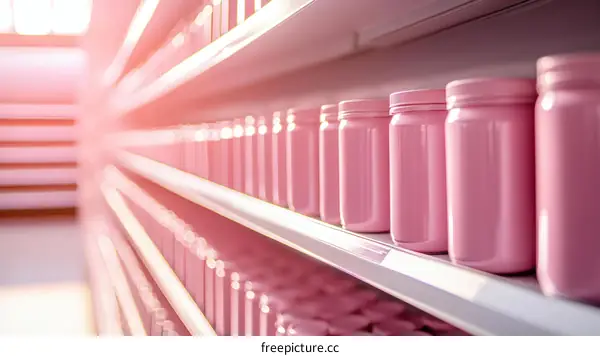 Pink Jars on Store Shelves