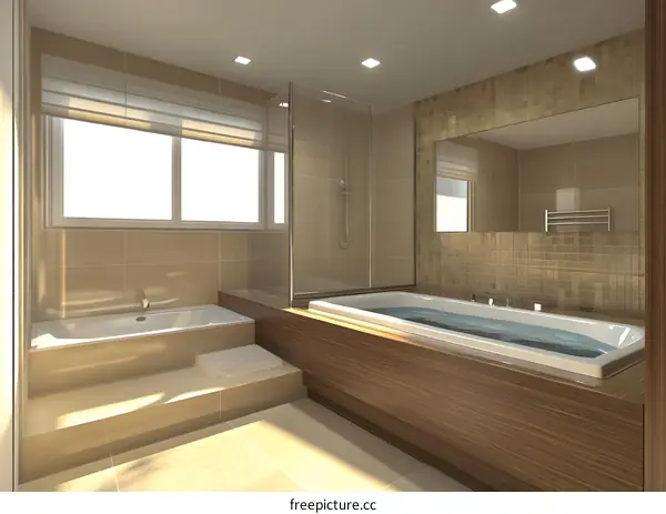 Modern Bathroom with Bathtub and Shower
