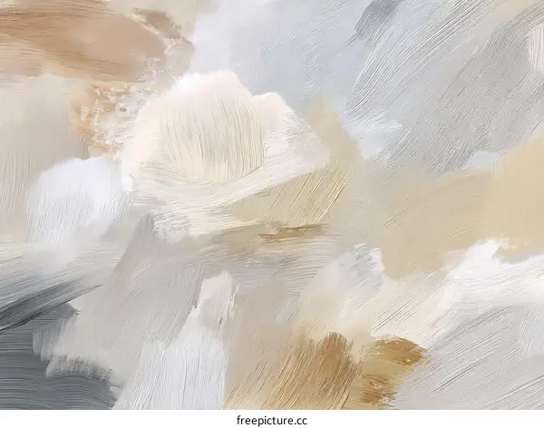 Abstract Art Beige and Gray Color Painting