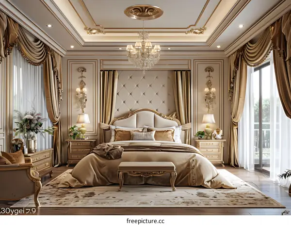 European-style luxury bedroom