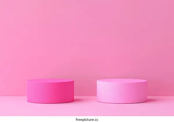 Pink Cylindrical Product Display Stand