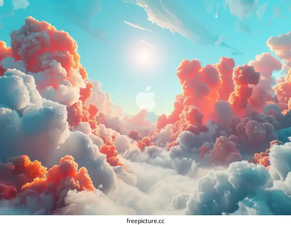 A Colorful Sky of Fluffy Clouds