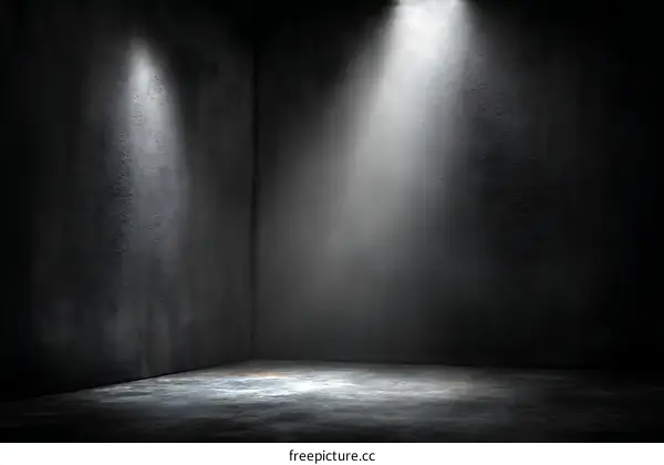 Dark Concrete Corner Spotlighted