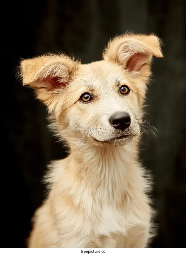 Close-up Portrait of a Golden Puppy