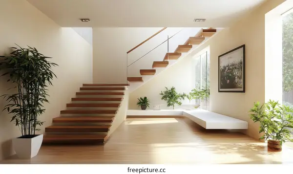 Modern Wooden Staircase Interior Design