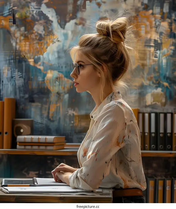 portrait of a young woman in a white shirt