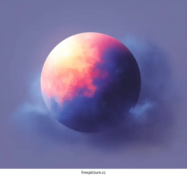 Abstract Colorful Planet in the Space