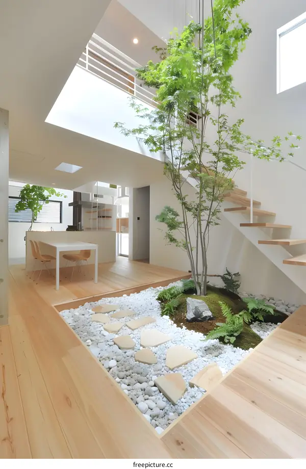 Modern Minimalist Home Interior Design with Indoor Garden