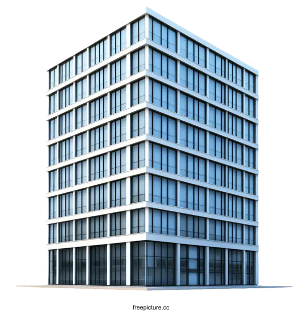 [Transparent Background PNG]Modern Glass Office Building Design