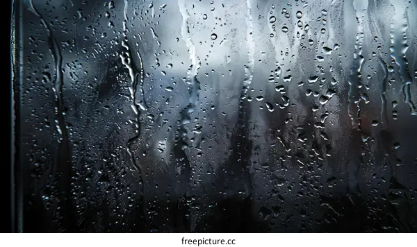 Close up of raindrops on window