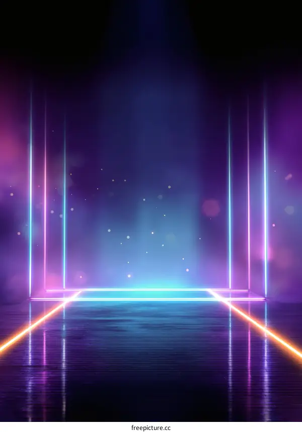 Neon Light Abstract Stage Setting