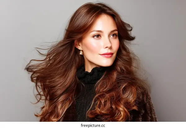 Beautiful Woman with Wavy Hair