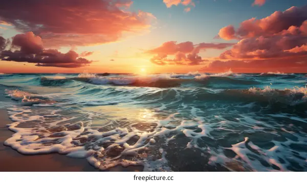 Beautiful sunset over the ocean