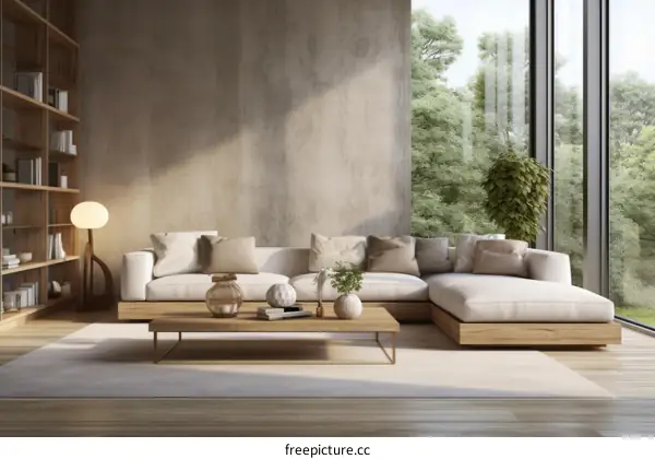 Bright and Airy Living Room With Modern Furniture and Large Windows