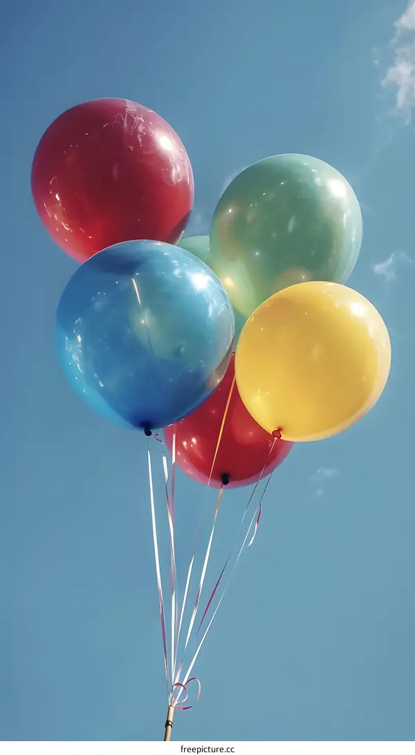 Colorful Balloons Floating in the Sky