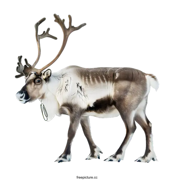 [Transparent Background PNG]Reindeer Walking On White Snow