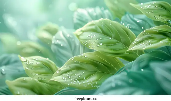 Raindrops on Taro Leaves