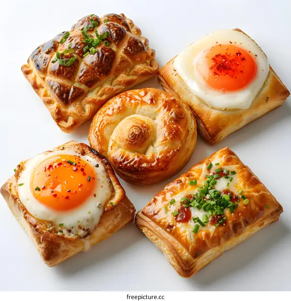 Delicious Pastry Bites with Egg and Green Onions
