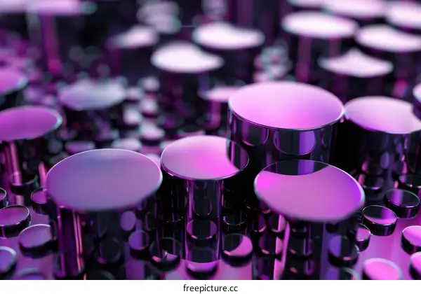 futuristic metal cylinders