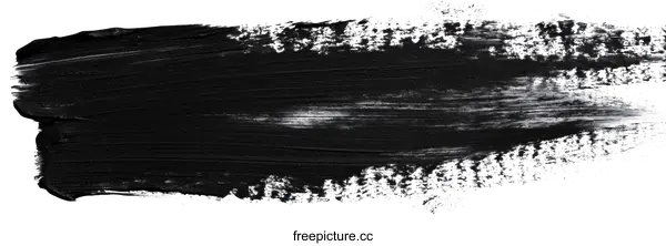 [Transparent Background PNG]Black Paint Brush Stroke Abstract Art