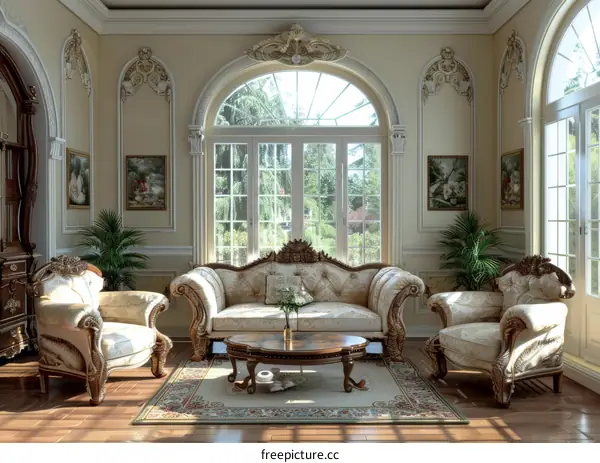 Luxurious European Style Living Room Interior