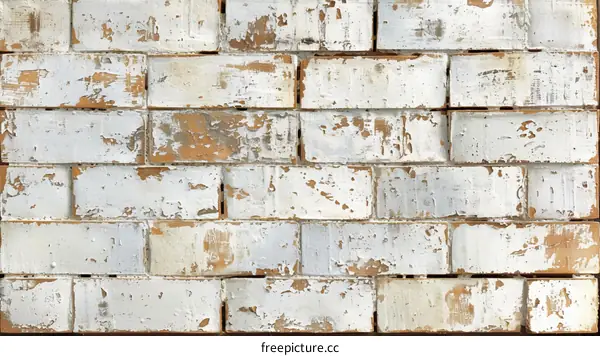 Whitewash brick wall texture background