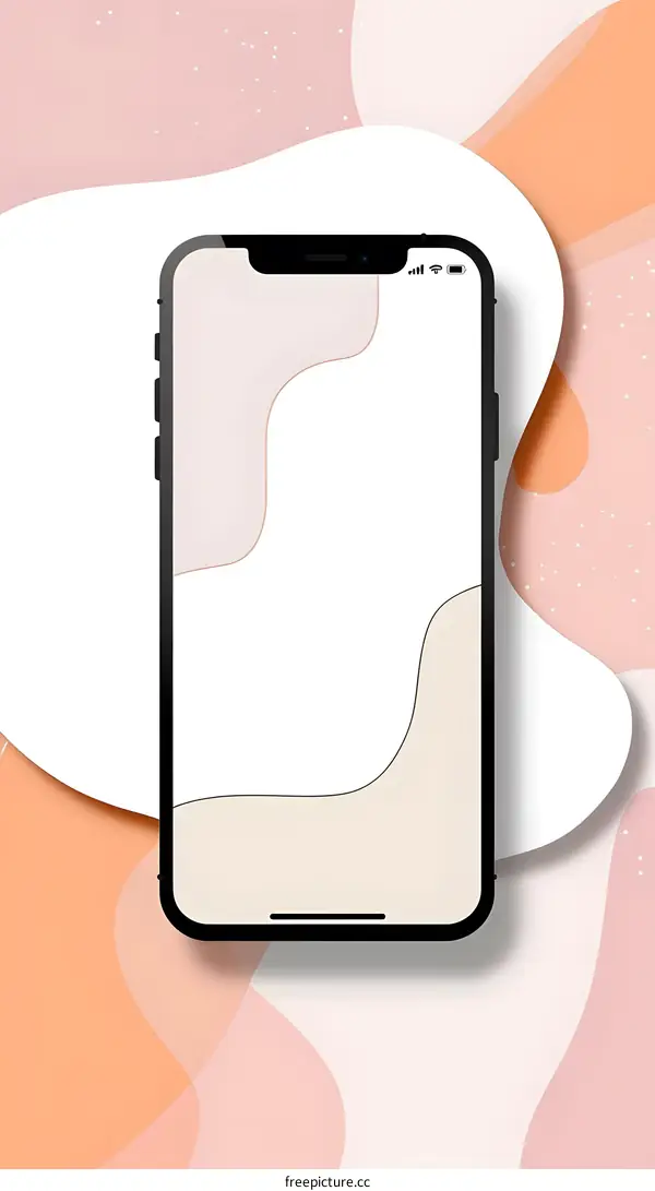 Abstract Phone Mockup With Pink and Beige Background