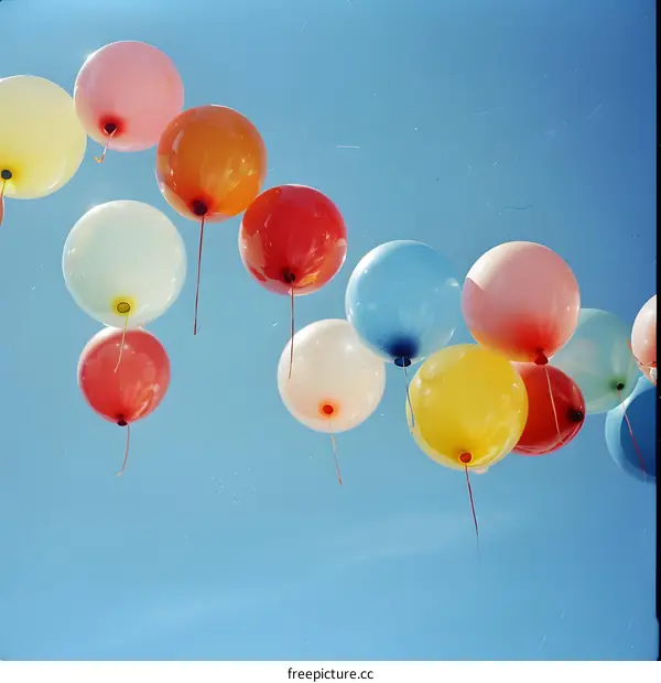 Colorful Balloons Floating in the Sky