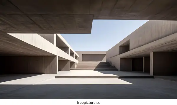 Minimalist Concrete Architecture in Desert