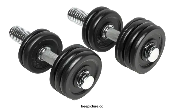 [Transparent Background PNG]Pair of Black Fitness Dumbbells