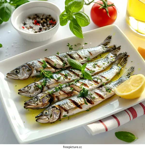 Grilled Fish with Herbs and Lemon