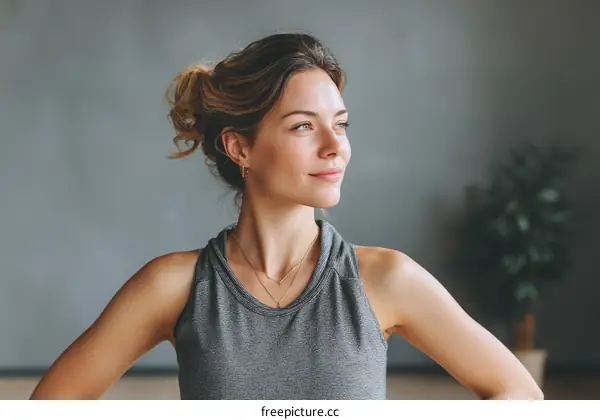 Thoughtful Caucasian Woman Posing Indoors