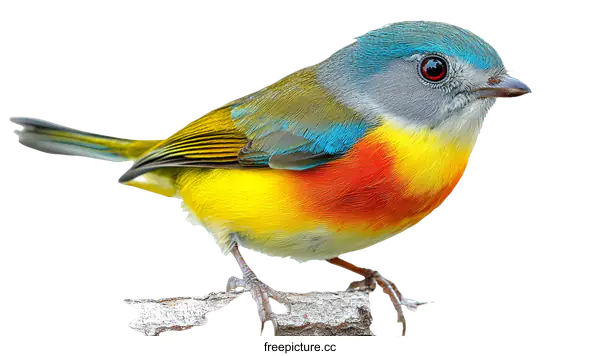 [Transparent Background PNG]Colorful Bird Perched on a Branch