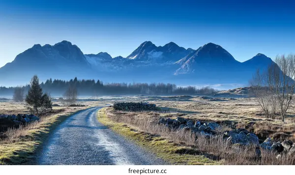 Mountainous Landscape Pathway Scenic Beauty